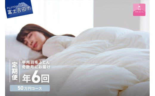 【甲州羽毛ふとん】定期便(年6回)ロイヤルコース/シングル 羽毛布団 寝具 掛けふとん 布団 掛布団 富士吉田 山梨山梨県富士吉田市500000雑貨・日用品寝具・タオル