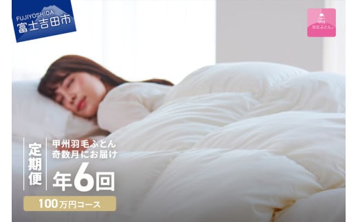 【甲州羽毛ふとん】定期便(年6回)プレミアムコース/シングル 羽毛布団 寝具 掛けふとん 布団 掛布団 富士吉田 山梨山梨県富士吉田市1000000雑貨・日用品寝具・タオル