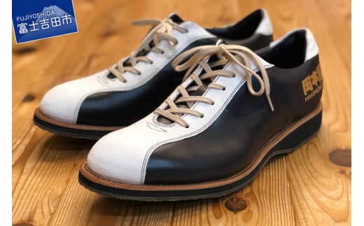 【岡本屋×光織物】吉田の織物とレザーで仕立てたFUJIYAMAスニーカー 岡本屋ロゴマーク【25.5cm】山梨県富士吉田市180000衣類・装飾品・工芸品靴・履物