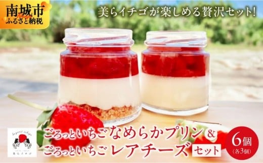 ごろっとイチゴとなめらかプリン&ごろっとイチゴとレアチーズ セット沖縄県南城市14000菓子・スイーツケーキ・カステラ