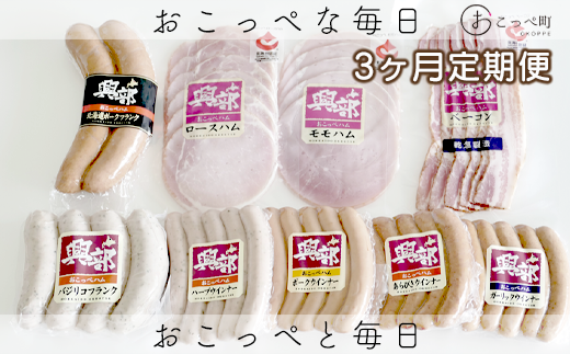 【北海道おこっぺハム】詰め合わせセットB 3ヶ月定期便北海道興部町48000肉加工肉(ハム・ソーセージ等)