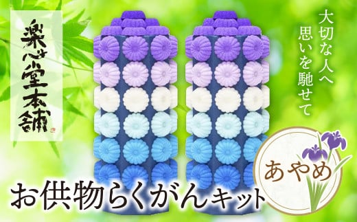 W29-16 お供物らくがんキット・あやめ お盆 お供え お菓子 お供え物 高級 豪華 お供えセット おすすめ お供え セット 飾り ハス 落雁 お供え 法事 ★レビューキャンペーン開催★ 《福智町チャ