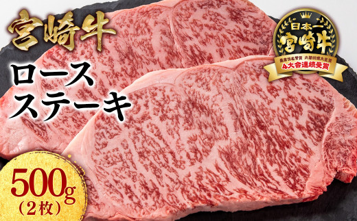 宮崎牛ロースステーキ2枚 (250g×2枚)牛肉 ステーキ 高級部位 ブランド牛 ミヤチク 内閣総理大臣賞4連覇<1.8-21>宮崎県西都市19000肉牛肉