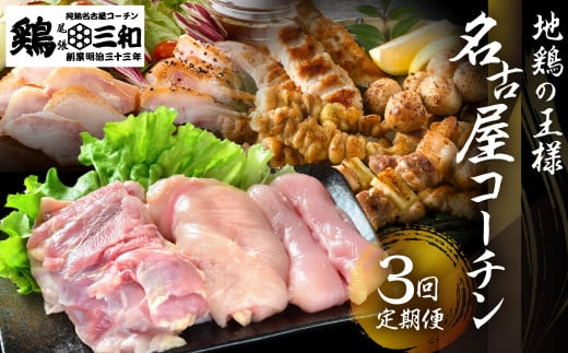 【定期便】 鶏三和 三和の純鶏 名古屋コーチン 3回お届け 精肉 焼鳥セット 燻製ハムセット愛知県田原市34000肉鶏肉