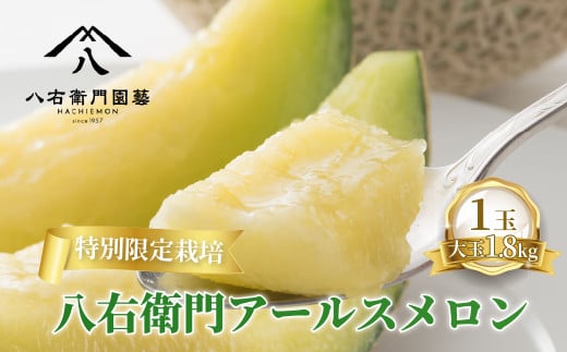 特別限定栽培 八右衛門アールスメロン 大玉1.8kg 1玉 (マスクメロン) 先行予約 メロン めろん 箱詰め フルーツ 果物 愛知県 田原市 6月 7月愛知県田原市10000果物・フルーツメロン・スイカ