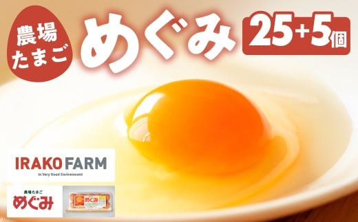 農場たまご めぐみ 30個 割れ保証付き 卵 たまご 鶏卵 30 赤玉 新鮮 イラコファーム 愛知県 田原市愛知県田原市5000卵・乳製品卵(鶏、烏骨鶏等)