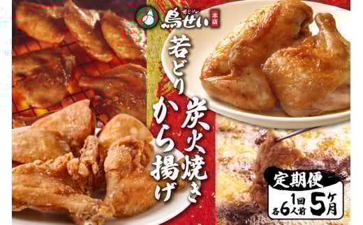 【5回定期便】鳥せい本店の若どり炭火焼き&から揚げセット おかずやおつまみに やわらかジューシー 温めるだけ_S004-0003北海道清水町194000肉鶏肉