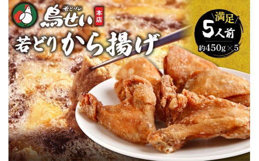 鳥せい本店の若どりから揚げ 満足5人前 おかずやおつまみに やわらかジューシー 温めるだけ_S004-0007北海道清水町23000肉鶏肉