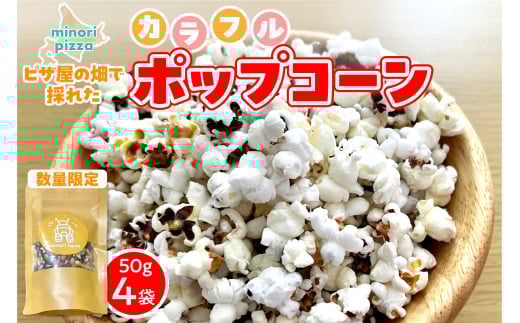 minori pizzaがお届けする【ピザ屋の畑で採れたカラフルポップコーン】 4袋入り 時短調理 スピード調理 簡単 パーティー おやつ お菓子 菓子 しょっぱい 甘い ヘルシー 手軽 ポップコーン ア