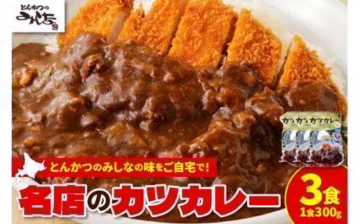 レンジで温めるだけ!みしな大人気メニューをお家でお手軽調理! とんかつのみしな 冷凍カツカレー 3食セット_S011-0011北海道清水町12000鍋セット・総菜・加工食品総菜