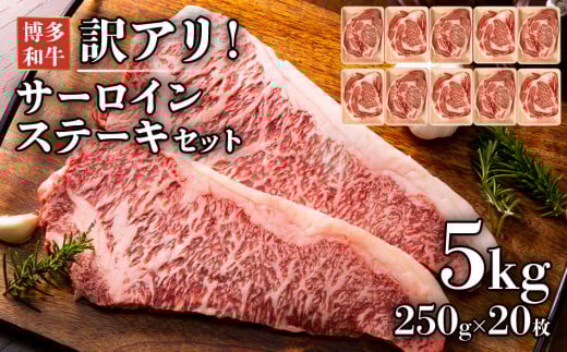 訳あり!博多和牛サーロインステーキセット 5kg(250g 2枚入り×10p) お取り寄せグルメ お取り寄せ 福岡 お土産 九州 福岡土産 取り寄せ グルメ 福岡県福岡県志免町150000肉牛肉