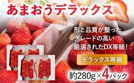 【2026年発送先行予約】あまおうデラックス(約280g x4パック) お取り寄せグルメ お取り寄せ 福岡 お土産 九州 福岡土産 取り寄せ グルメ 福岡県福岡県志免町17000果物・フルーツいちご