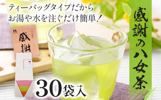 感謝の八女茶 30袋入 1つ3g 緑茶 八女茶 ティーバッグ お茶 ほのかな甘み 冷茶 水出し 感謝 ギフト 常備 ティーパック お湯 ティー プレゼント福岡県志免町15000お茶・飲料お茶