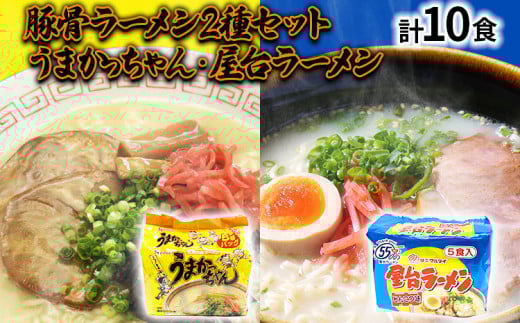 九州の味 豚骨ラーメン2種×5食セット(合計10食:うまかっちゃん5食・屋台ラーメン5食) お取り寄せグルメ お取り寄せ 福岡 お土産 九州 福岡土産 取り寄せ グルメ 福岡県福岡県志免町10000