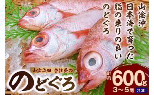 山陰浜田 香住屋の「のどぐろ」煮付け・塩焼き用(3〜5尾・600g) アカムツ のどぐろ 煮付け 塩焼き 下処理済 【024_1978】島根県浜田市23000魚介・海産物鮮魚