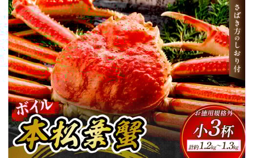 【 国産日本海の松葉蟹をボイルでお届け! 】【先行予約】ボイルでお届け。ボイル本松葉蟹 小3杯(規格外品タグなし)<12月10日〜2月末までのお届け> 国産 カニ 魚介類 海の幸 年内配送