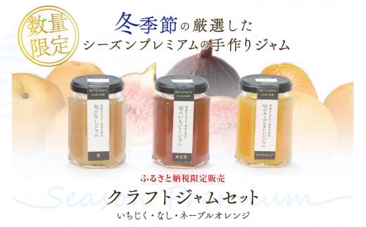 【先行予約】浜田市の季節の旬の果物を使ったクラフトジャムセット【限定】(いちじく・なし・ネーブルオレンジ) 加工品 果物 フルーツ ジャム ギフト 自家製 国産 有機砂糖 いちじく