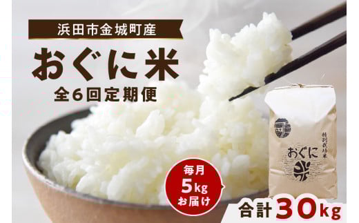 【令和7年産】【先行予約】浜田市金城町産【おぐに米】5kg【定期便】(6回コース) 【071_2074】島根県浜田市102000米・パン白米