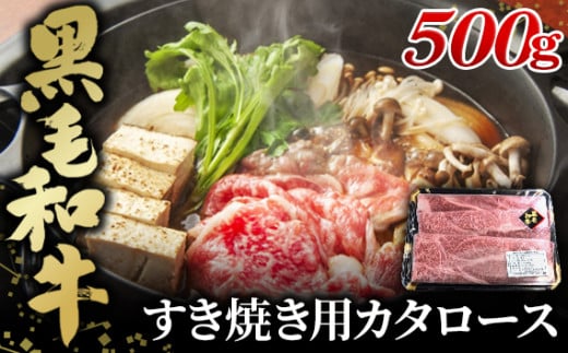No.443 黒毛和牛すき焼き用カタロース500g埼玉県鴻巣市20000肉牛肉