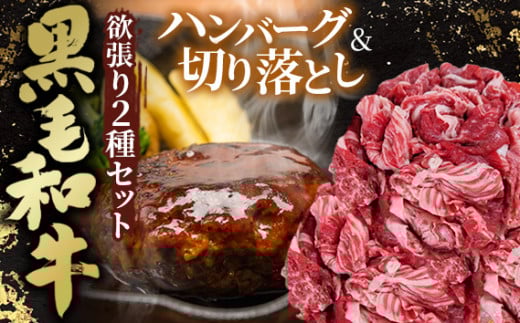 No.433 黒毛和牛欲張りセット 切り落とし 250g ハンバーグ 120g  8個埼玉県鴻巣市12000肉牛肉