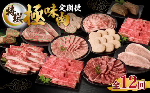 【定期便 12回】【特撰】佐賀牛-県産和牛-極味肉定期便 (毎月1回 計12回お届け)佐賀牛 佐賀県産和牛 定期便 赤身 霜降り 肉 スライス ステーキ すき焼き しゃぶしゃぶ 焼肉 ローストビー