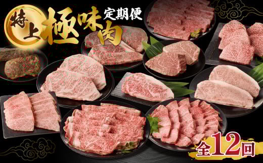 【定期便 12回】【特上】佐賀牛-極味肉定期便(毎月1回 計12回お届け)佐賀牛 定期便 赤身 霜降り 肉 スライス ステーキ すき焼き しゃぶしゃぶ 焼肉 ローストビーフ 国産 牛肉 ヒレ ロース