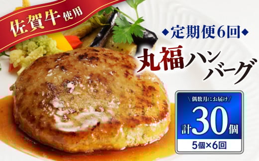 丸福・ハンバーグ5個定期便(6回)佐賀県玄海町49000肉加工肉(ハム・ソーセージ等)