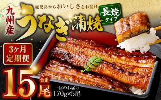 JS-224【3カ月定期便】 九州産うなぎ蒲焼 約170g×5尾×3回鹿児島県薩摩川内市120000魚介・海産物うなぎ