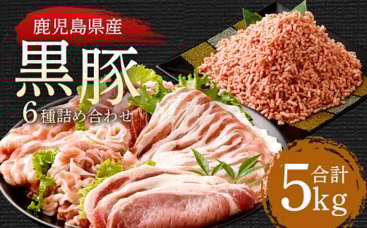 ES-106 鹿児島県産黒豚 6種詰合せ(約5kg)鹿児島県薩摩川内市51000肉豚肉
