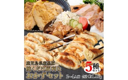 AS-857 鹿児島県産黒豚 焼くだけ便利なおかずセット 5種 2〜4人前 合計約1.8kg鹿児島県薩摩川内市18000肉豚肉