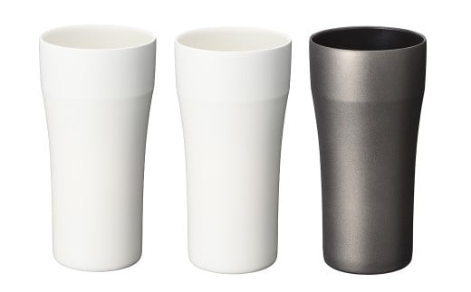 【京セラ】真空断熱タンブラー 420ml <ホワイト2個・ブラック1個> (計3個) CERAMUG タンブラー 真空容器 保冷 保温 真空断熱 セラミック トラベルカップ KYOCERA CSR-810-1鹿児島県薩摩川内市3300