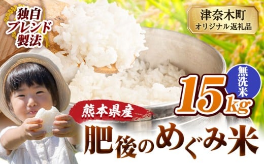 無洗米 熊本県産 ブレンド米 肥後のめぐみ米 15kg 熊本県産 ふるさと納税 精米 米 こめ ふるさとのうぜい コメ お米 おこめ《10月中旬-12月末頃出荷》熊本県津奈木町33500米・パン白米
