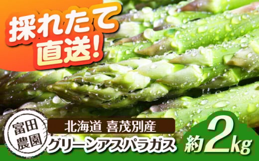 【2026年分予約開始!】喜茂別産 採れたて!グリーンアスパラガス 約2kg 《喜茂別町》【富田農園/スプレス】 アスパラ アスパラガス グリーンアスパラガス 季節の野菜 春野菜 先行予約 北海