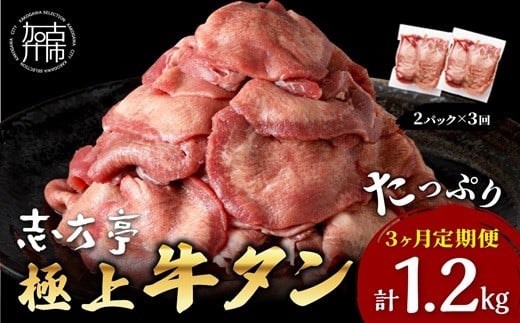 極上牛タン 400g(200g×2パック)【3ヶ月定期便】《 牛タン タン 牛肉 牛 肉 お肉 定期便 厳選 焼肉 焼き肉 BBQ バーベキュー しゃぶしゃぶ スライス 小分け 小分けパック 400g 牛タン薄切り 》【2402