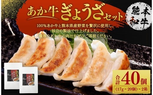 熊本和牛あか牛ぎょうざセット 20個入り×2箱熊本県熊本市7000鍋セット・総菜・加工食品総菜