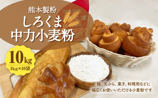 熊本製粉 しろくま中力小麦粉 1kg×10袋 計10kg 小麦粉 中力小麦粉 国産 国産小麦 小麦 料理 家庭用熊本県熊本市10000鍋セット・総菜・加工食品その他 鍋セット・総菜・加工食品