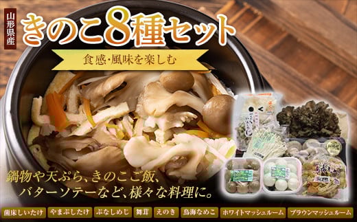 山形県産 食感・風味を楽しむ【きのこ8種セット】 F2Y-3326山形県17000野菜・きのこきのこ