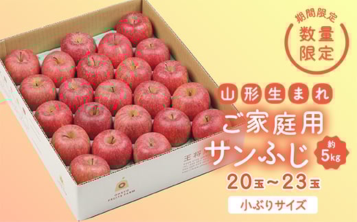 《先行予約 2025年度発送》【王将果樹園】ご家庭用サンふじ 5kg  りんご リンゴ 林檎 デザート フルーツ 果物 くだもの 果実 食品 山形県 FSY-1906山形県12000果物・フルーツりんご・梨