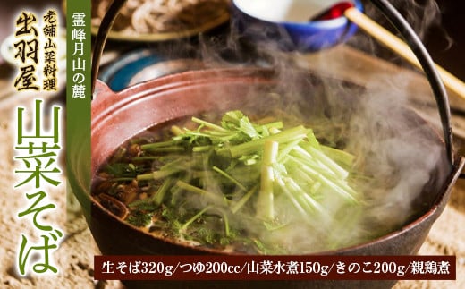 霊峰月山の麓・老舗山菜料理「出羽屋」の山菜そば F2Y-3377山形県14000麺そば