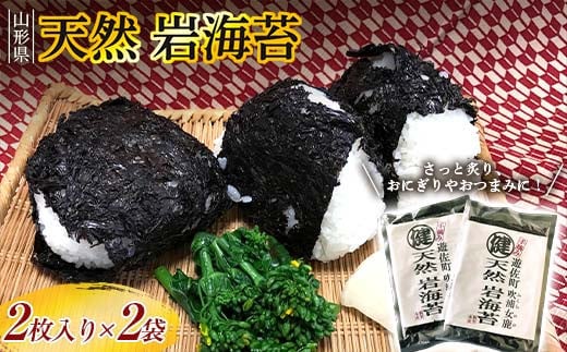 山形県産 天然 岩海苔 2枚入り×2袋 F2Y-3401山形県16000魚介・海産物のり・海藻