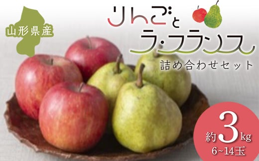 ≪2025年先行予約≫ りんごとラ・フランス 詰め合わせセット 約3kg  フルーツ 果物 くだもの 果実 セット 詰め合わせ 詰合せ 食品 山形県 FSY-0678山形県17000果物・フルーツその他 果物・フルー