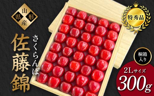 【2026年先行予約】さくらんぼ「佐藤錦」300g 特秀品 2Lサイズ ≪桐箱入り≫ 山形県産 FSY-1205山形県24000果物・フルーツさくらんぼ