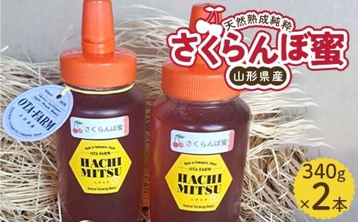 山形県産天然熟成純粋はちみつ さくらんぼ蜜340g×2本 F2Y-4462山形県17000鍋セット・総菜・加工食品ジャム・はちみつ