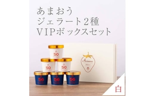 武下さんちの完熟あまおう2種のジェラート 6カップセット 白いVIPボックスに入れて!【あまおう 食品 あまおう フルーツ あまおう 果物 苺くだもの いちご 食品 イチゴ 人気 あまおう ジェ