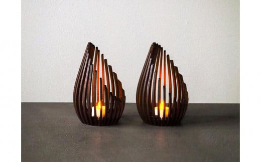 LED キャンドルホルダー 木製 レーザー加工雑貨 ウォールナット インテリア雑貨 キャンドルホルダー001 2個セット福岡県大川市10000衣類・装飾品・工芸品その他 装飾品・工芸品