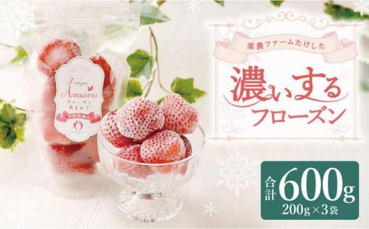 武下さんちの冷凍あまおう「濃いするフローズン200g」×3袋福岡県大川市7000果物・フルーツいちご