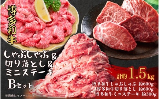 博多和牛 しゃぶしゃぶ&切り落とし&ミニステーキ Bセット福岡県大川市34000肉牛肉