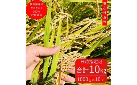 ※10月下旬より順次発送※令和7年産新米ひのひかり100%(自社保有田米) 10kg(小分け真空パック1000g×10) 福岡県 大川市福岡県大川市37000米・パン白米