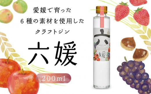 道後ジン 六媛 200ml | 酒 ジン 地酒 蒸留酒 ボトル 瓶 お中元 おすすめ 人気 ギフト 道後 フルーツ クラフト 酒 愛媛県 松山市愛媛県松山市8000酒・アルコールウイスキー・洋酒・リキュール