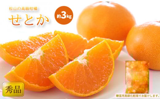 【2月中旬から発送】 せとか < 秀品 > 約3kg 贈答用高級化粧箱入り | みかん せとか 柑橘 みかん 3kg 化粧箱入りみかん 贈答みかん おすすめ  秀品みかん せとか 松山市産せとか 柑橘みかん